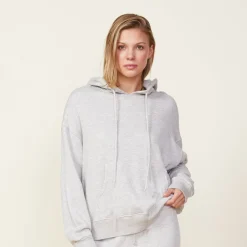 MONROW Fleece Slouchy Pullover Hoody HEATHERGREY Sale
